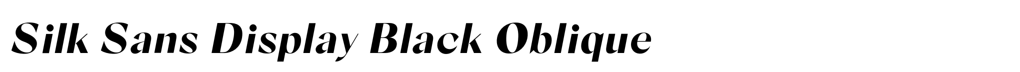 Silk Sans Display Black Oblique image